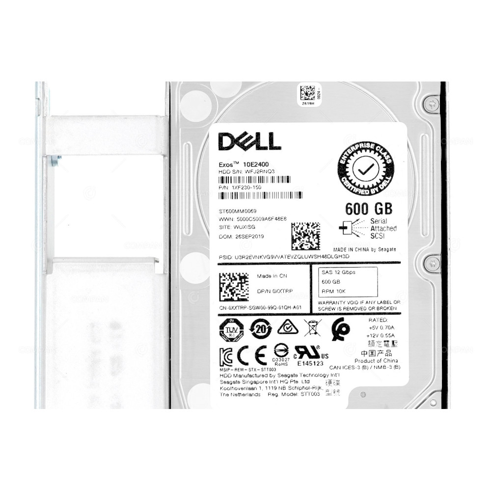 XXTRP G14 LFF DELL HDD 600GB 10K SAS 12G 3.5" LFF FOR DELL POWEREDGE G14